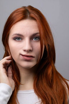 Young woman with Bell's palsy paralysis