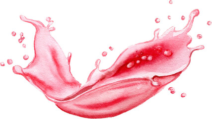 Splash of red berry juice, isolated transparent PNG