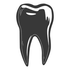 Silhouette cavity tooth black color only full body