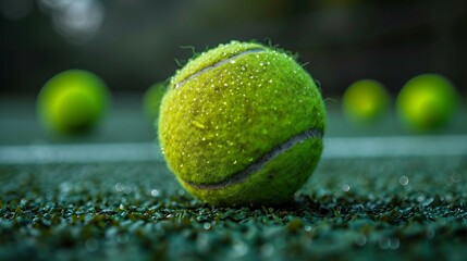 Green tennis balls aesthetic. AI generate illustration
