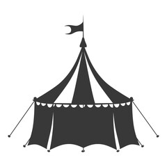Silhouette Circus Tent black color only - obrazy, fototapety, plakaty