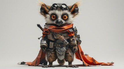 The cartoon character is a Lemur in knight's armor