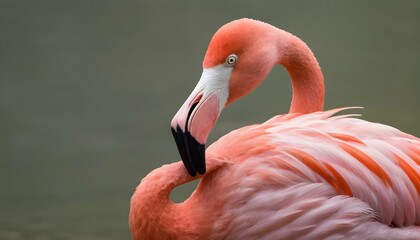 A Flamingo With Its Beak Open Calling Out