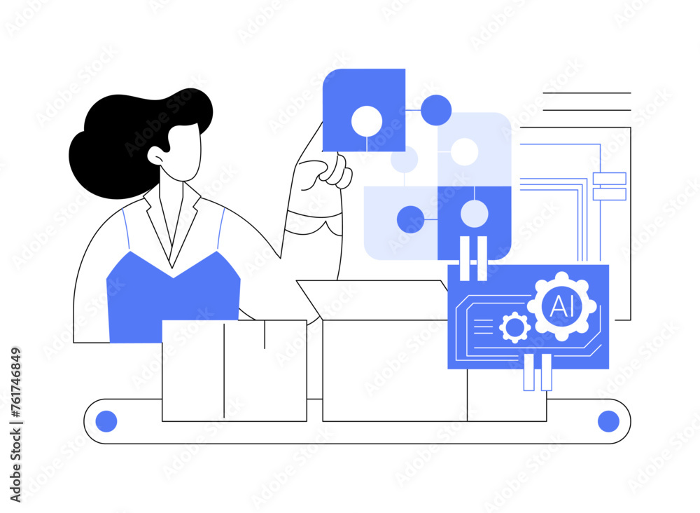Aufkleber ai-powered customization abstract concept vector illustration.