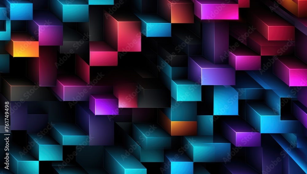 Poster light background with colorful geometric pattern and diagonal lines