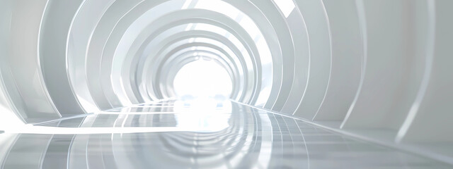 white tunnel with shining light