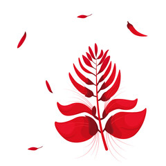 Erabadu flower element Vector illustration, red flowers 