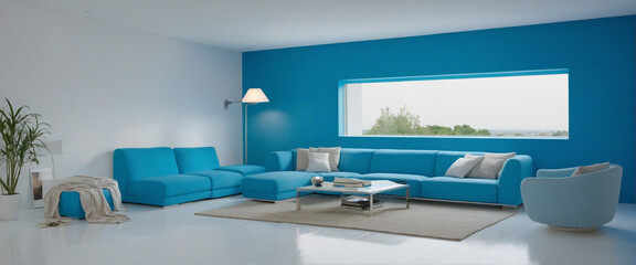 Blue interior of one color.