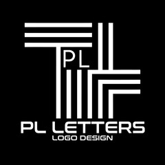 PL Letters Vector Logo Design