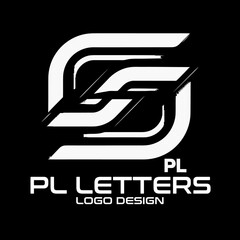 PL Letters Vector Logo Design