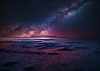 Fototapeta na wymiar A purple and purple sky with a purple and purple horizon and a purple cloud, galaxy sky 