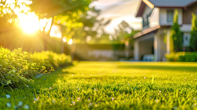 Sunset glow in suburban bliss