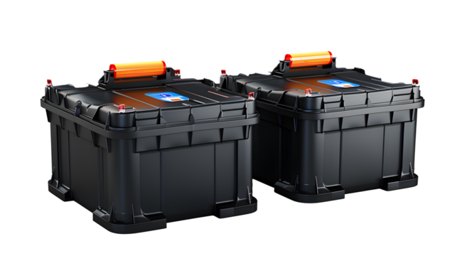 Automotive car battery isolated on transparent background in 3d render - Powered by Adobe