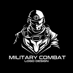 Military Combat Vector Logo Design