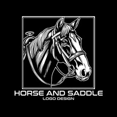 Horse And Saddle Vector Logo Design