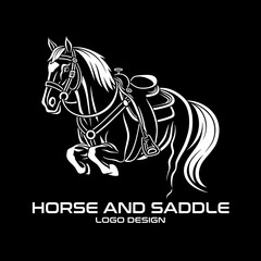 Horse And Saddle Vector Logo Design