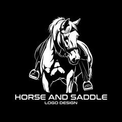 Horse And Saddle Vector Logo Design
