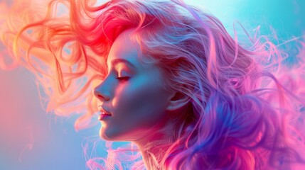Experiment with the vibrant colors of haircare products in your AI art. - obrazy, fototapety, plakaty