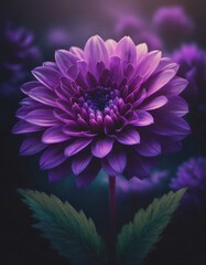 Purple flower standing out against a lush purple background