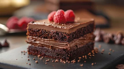 Fotobehang Satisfying chocolate layers © Premreuthai