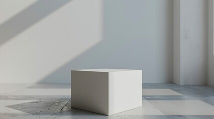 The absence of an object on a plain white pedestal