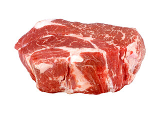 Raw beef boneless chuck roast, moist and tender meat.
Isolated from the background.