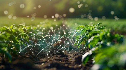 Advanced sensors for crop monitoring and precision agriculture, showcasing the concept of smart farming and technology integration in modern agriculture practices.