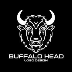 Buffalo Head Vector Logo Design