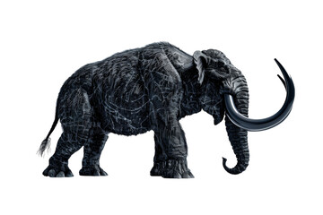 Fototapeta premium A regal elephant with lengthy tusks stands proudly on a stark white background
