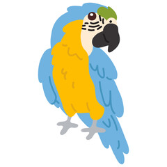 Vector illustration cute doodle macaw for digital stamp,greeting card,sticker,icon,design