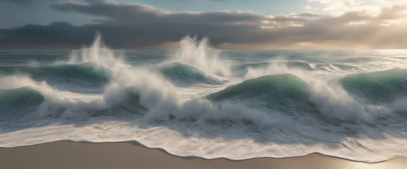 Foto op Canvas Ocean waves. Azure sea surface. Sea storm. Surf close-up © Ірина Пуховая