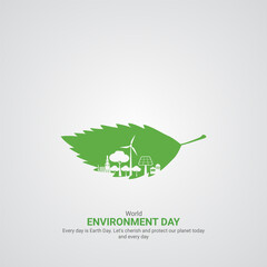 World environment day. World environment day creative ads. June 5  poster, banner vector illustration . 3D