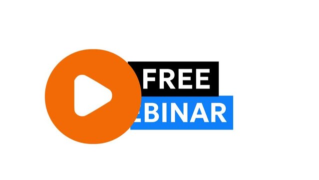 Free Webinar animation video text with white background high-quality footage