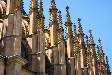 St Barbara, the miners' church in Kutna Hora, Czech Republic, has tall beautiful church spires or...