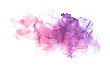 Pink and purple blended watercolor paint on white background.