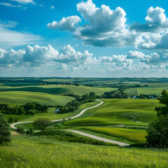 Soothing Greenery & Serene Countryside: The Scenic Beauty of Iowa - obrazy, fototapety, plakaty