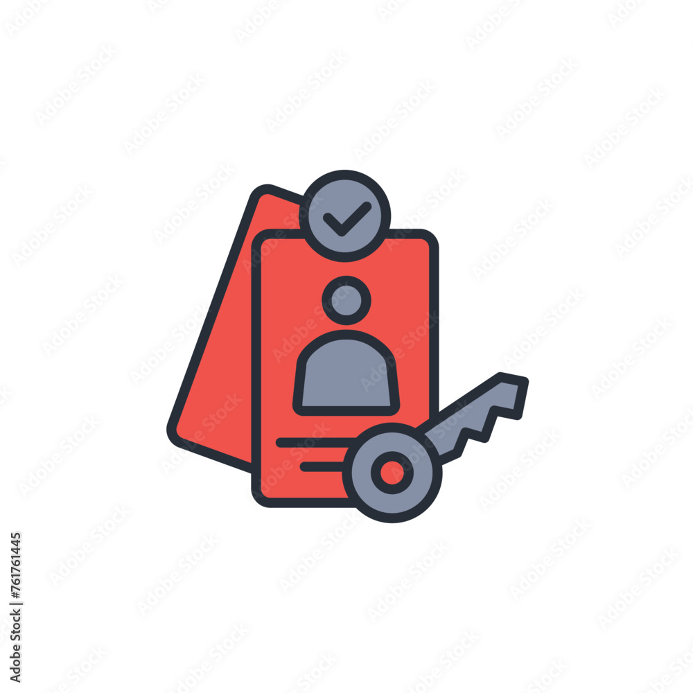 Poster authentication icon. vector.editable stroke.linear style sign for use web design,logo.symbol illustr