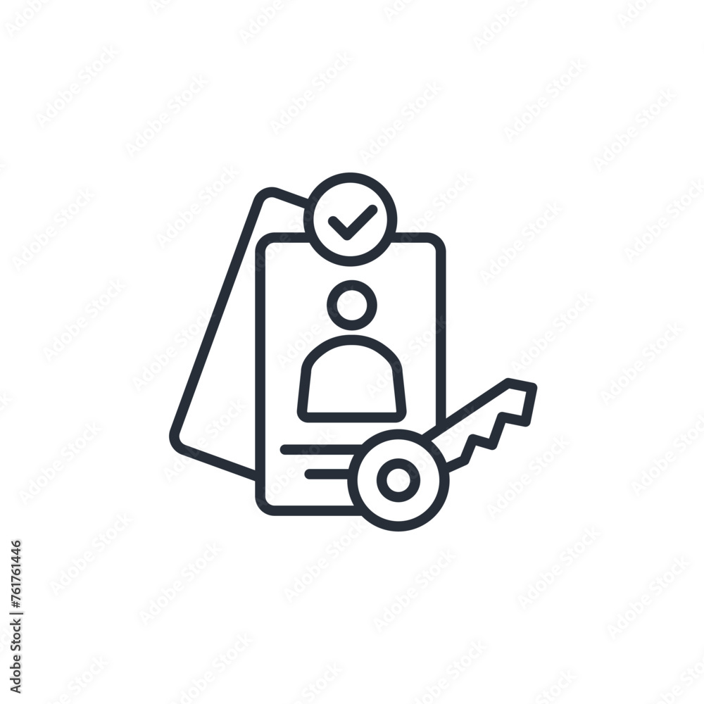 Poster authentication icon. vector.editable stroke.linear style sign for use web design,logo.symbol illustr