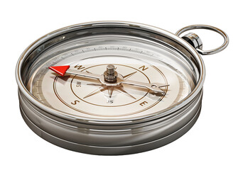 Vintage compass isolated on transparent background. 3D illustration