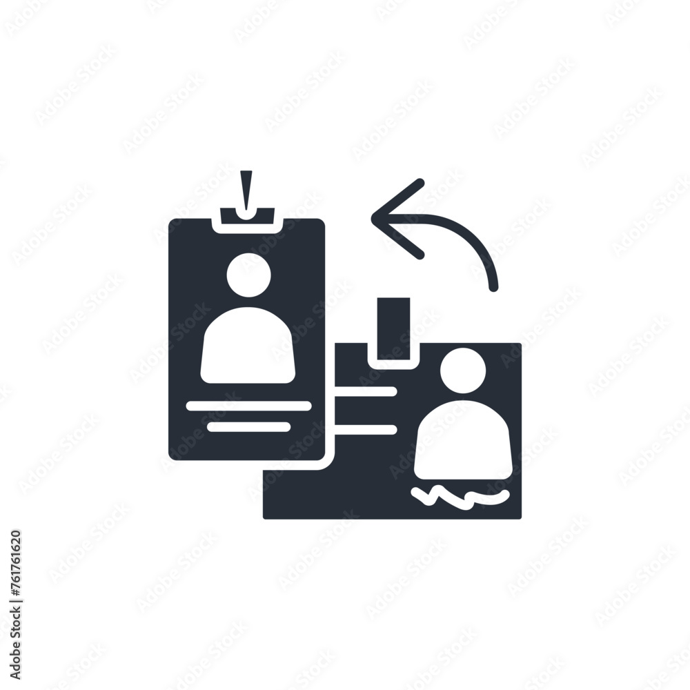 Poster change id icon. vector.editable stroke.linear style sign for use web design,logo.symbol illustration