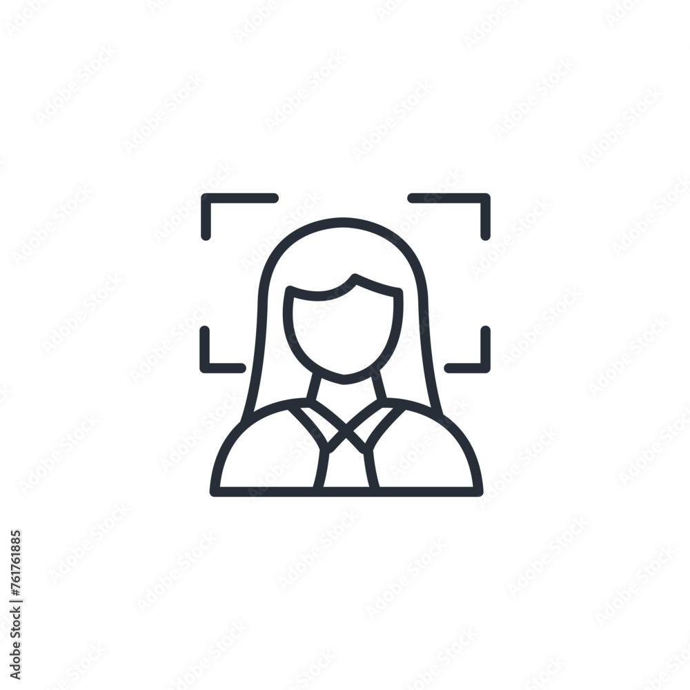 Poster face scan icon. vector.editable stroke.linear style sign for use web design,logo.symbol illustration