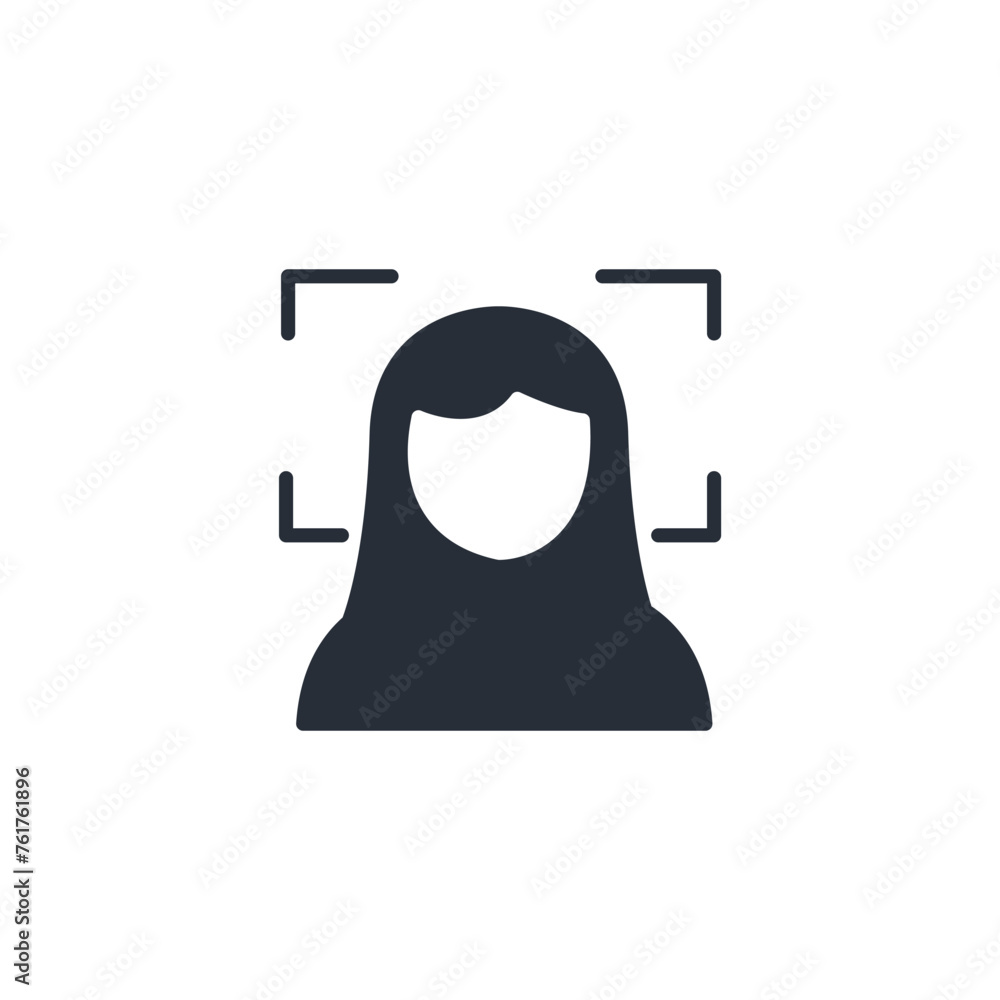 Poster face scan icon. vector.editable stroke.linear style sign for use web design,logo.symbol illustration