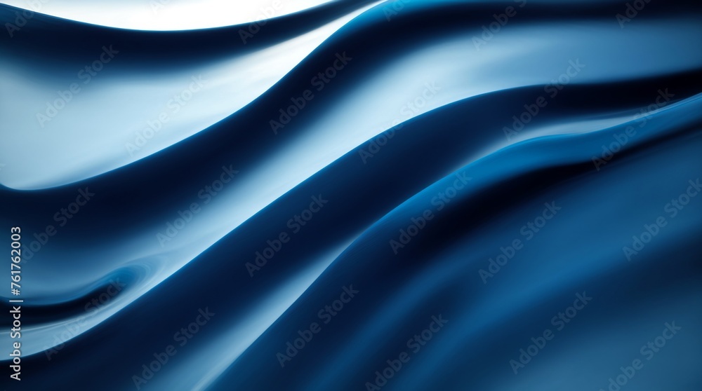 Poster blue waves in abstract art with smooth gradient and flowing lines