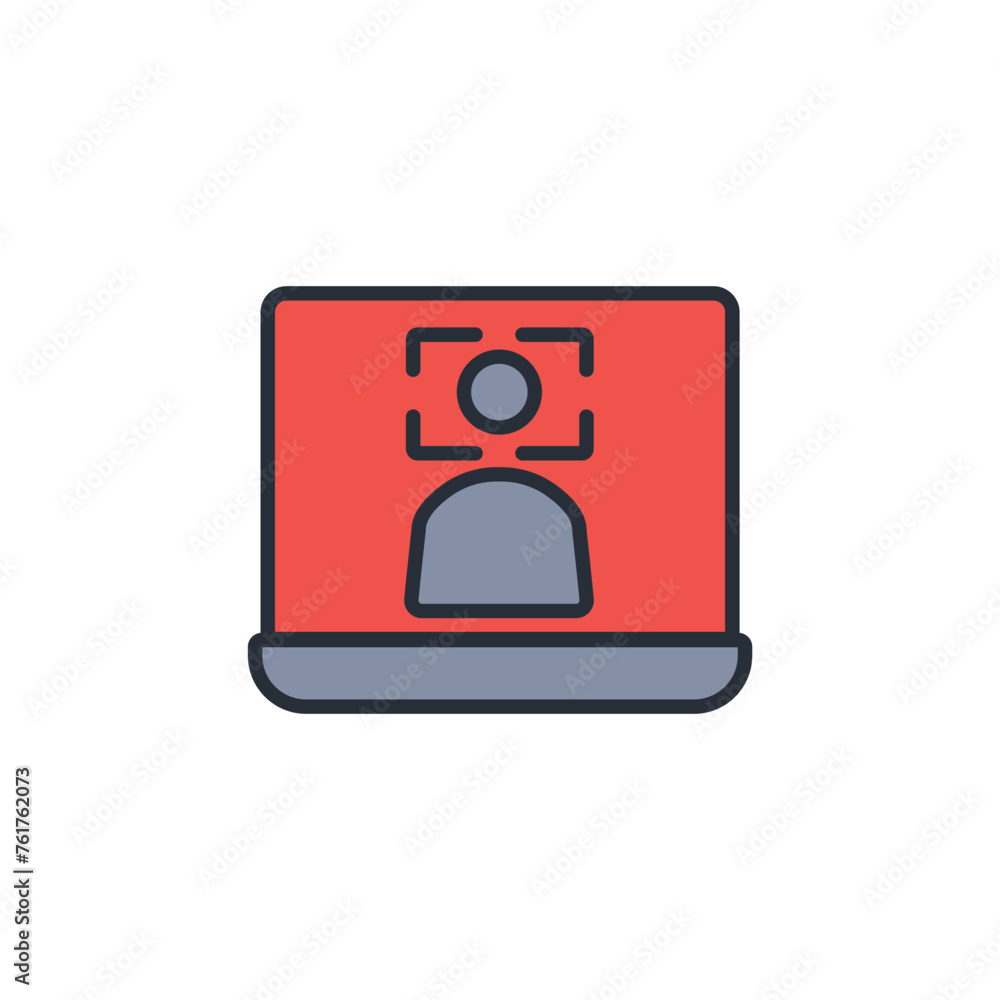 Poster identification icon. vector.editable stroke.linear style sign for use web design,logo.symbol illustr