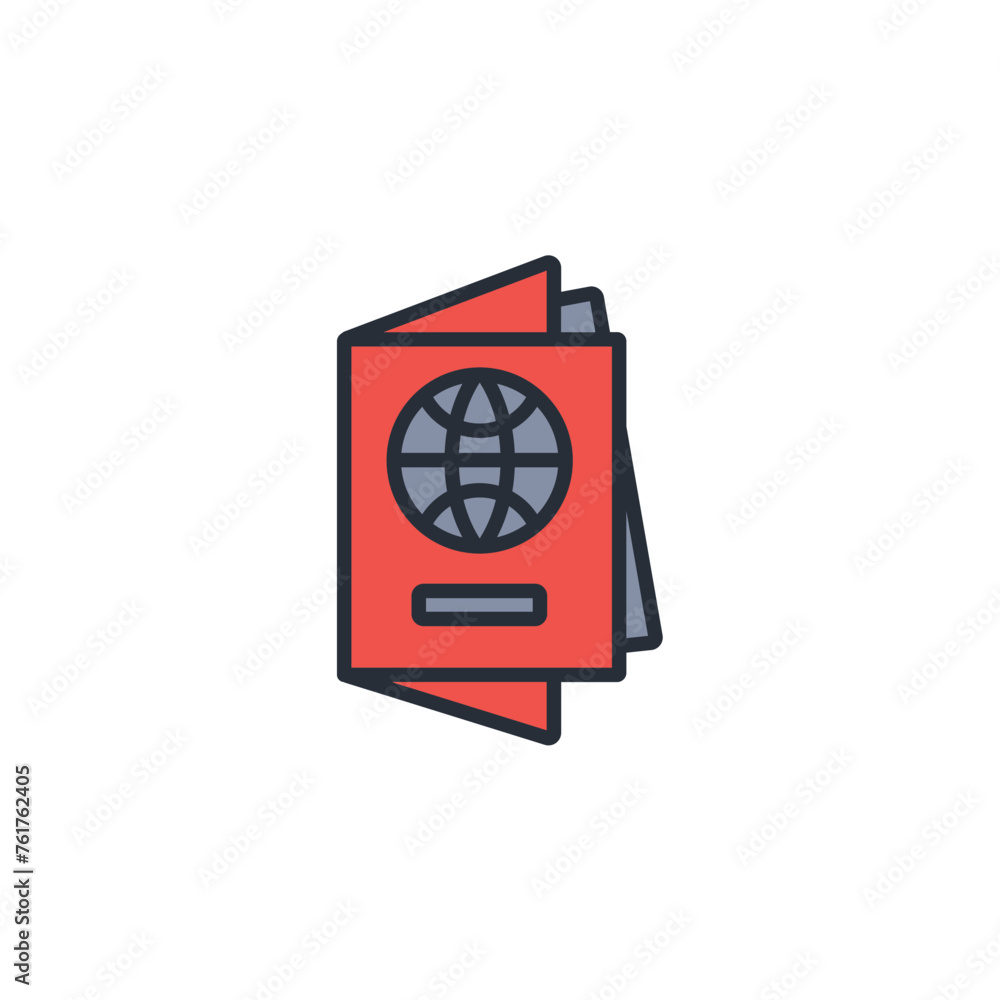 Poster passport icon. vector.editable stroke.linear style sign for use web design,logo.symbol illustration.
