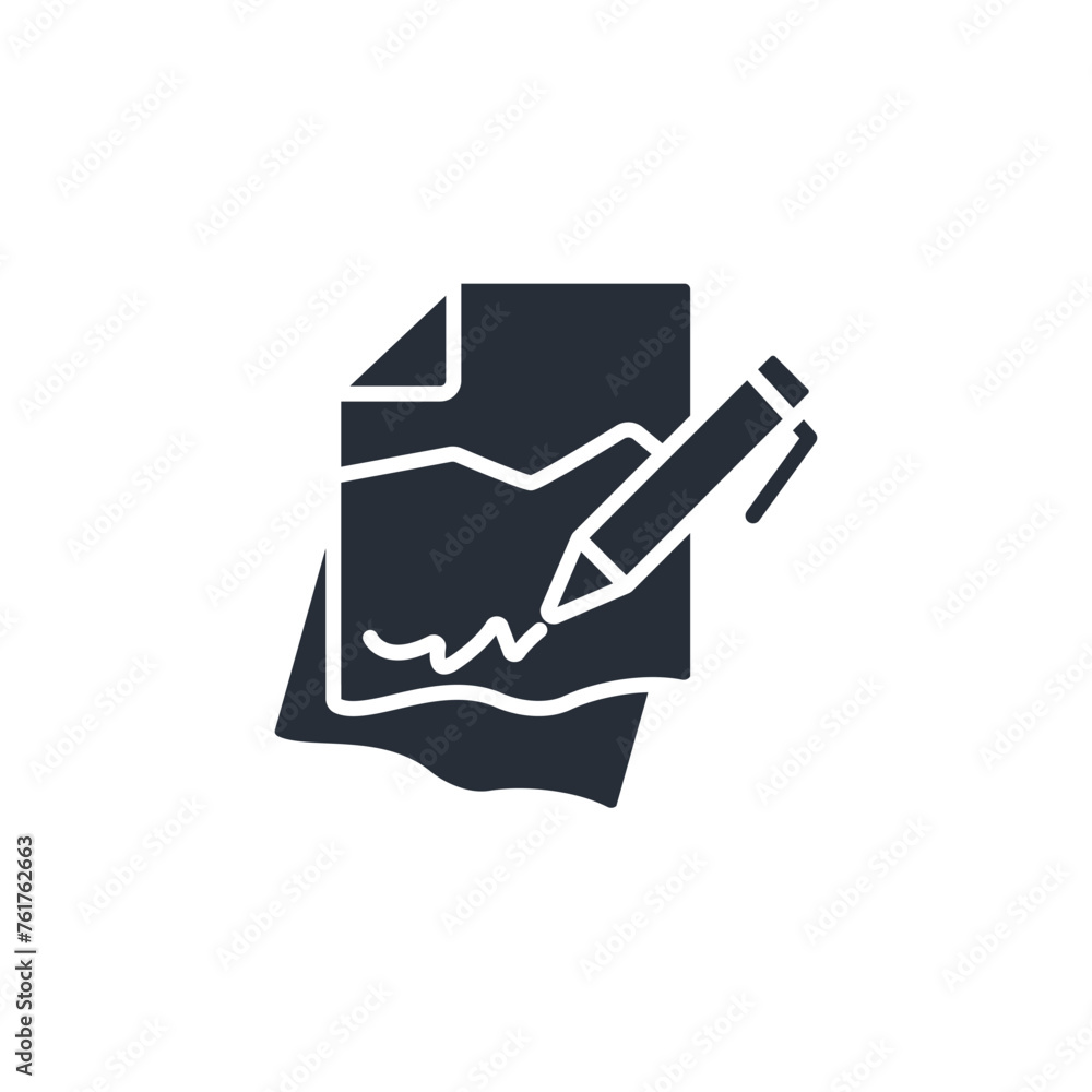 Poster signature icon. vector.editable stroke.linear style sign for use web design,logo.symbol illustration