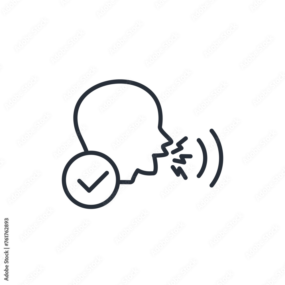 Poster voice recognition icon. vector.editable stroke.linear style sign for use web design,logo.symbol illu