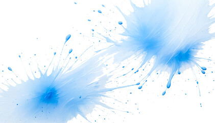 blue paint brush strokes in acrylic color isolated against transparent
