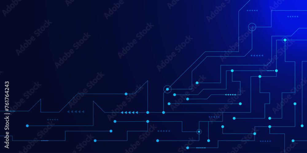 Poster futuristic circuit lines connection and glowing dots. digital network connection, social communicati