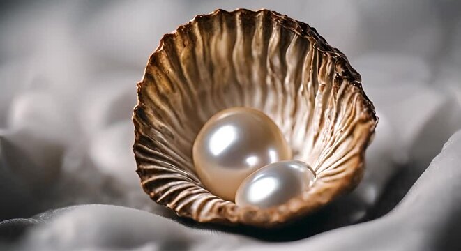 Pearl in an oyster.